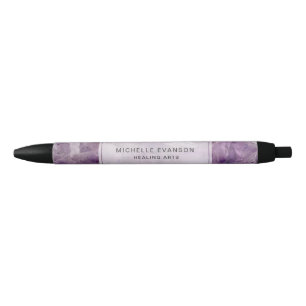 Stylo Noir Purple Amethyst Boho Cryaling Arts