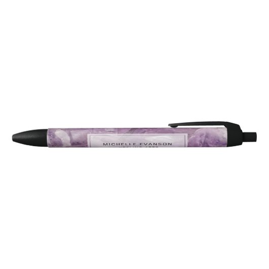 Stylo Noir Purple Amethyst Boho Cryaling Arts (Haut)