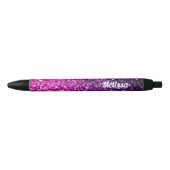 Stylo Noir Purple Pink Ombre faux parties scintillant scintil (Devant)