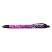 Stylo Noir Purple Pink Ombre faux parties scintillant scintil (Haut)