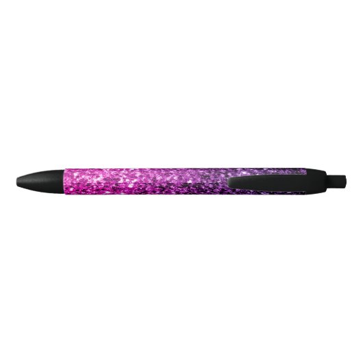 Stylo Noir Purple Pink Ombre faux parties scintillant scintil (Dos)