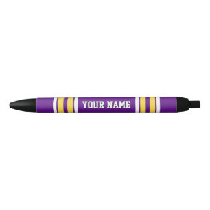 Stylo Noir Purple with Yellow White Stripes Team