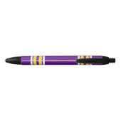 Stylo Noir Purple with Yellow White Stripes Team (Dos)