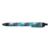 Stylo Noir Rabbit d'ombre sur bleu (Bas)