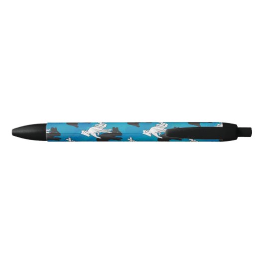 Stylo Noir Rabbit d'ombre sur bleu (Dos)