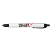 Stylo Noir Raccoon mignon soufflant Baisers Amour Coeurs Drôl (Bas)