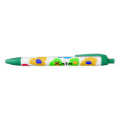 Stylo Noir Rainbow flower pride amour ajouter nom texte lqbtq (Haut)