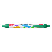 Stylo Noir Rainbow flower pride amour ajouter nom texte lqbtq (Dos)