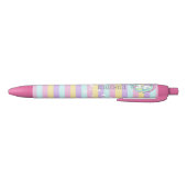 Stylo Noir Rainbow stripes Unicorn Stars École personnalisée (Bas)