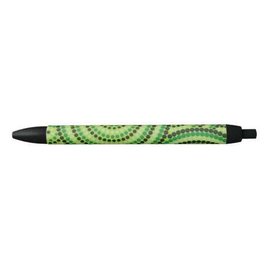 Stylo Noir Rainforest Green peinture de points aborigènes ! (Devant)