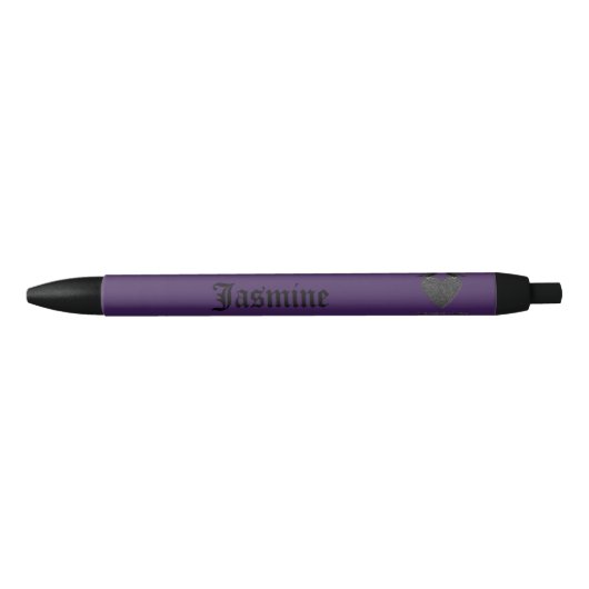 Stylo Noir Ravens gothiques et Black Heart Custom (Devant)