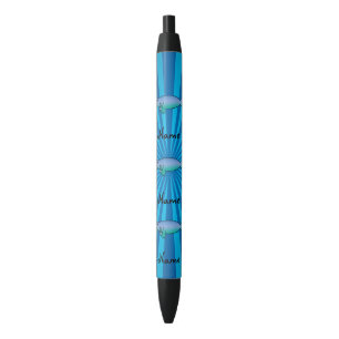 Stylo Noir Rayon de soleil nommé personnalisé de bleu de