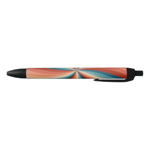 Stylo Noir Rayons solaires ondulés de style rétro coloré