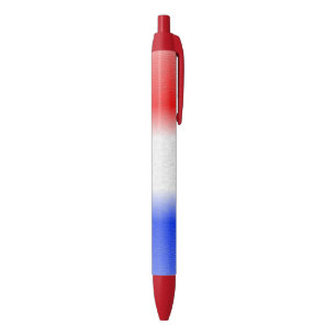 Stylo Noir Rayure blanche et bleue rouge