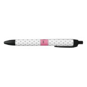 Stylo Noir rayure rose-clair ersonalized de diamants blancs (Bas)