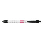 Stylo Noir rayure rose-clair ersonalized de diamants blancs (Dos)