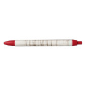 Stylo Noir Rayures Abstraites Crème Marron (Devant)