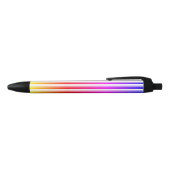 Stylo Noir Rayures arc-en-ciel (Haut)