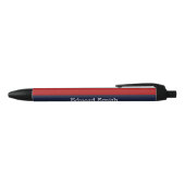 Stylo Noir Rayures bleues et rouges personnalisées (Haut)
