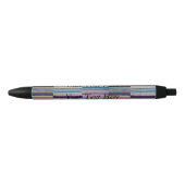 Stylo Noir rayures colorées tricotées design original et amus (Devant)