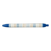Stylo Noir Rayures Crème Bleu de Plage (Devant)