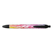 Stylo Noir Rayures d'arc-en-ciel (Dos)
