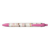 Stylo Noir Rayures de léopard rose poudré crème (Dos)