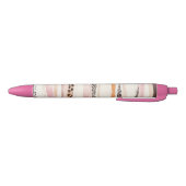 Stylo Noir Rayures de léopard rose poudré crème (Bas)