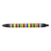 Stylo Noir Rayures de serape brillantes (Devant)