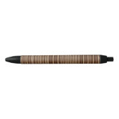 Stylo Noir Rayures dorées marron   (Devant)