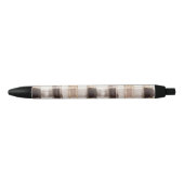 Stylo Noir Rayures écossaises marron crème (Devant)
