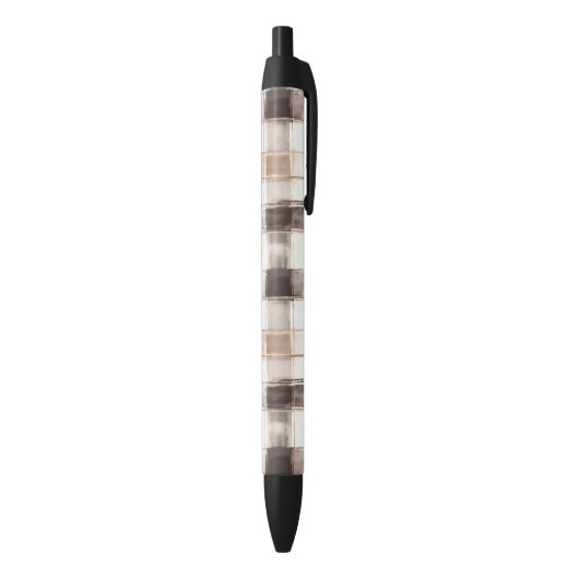 Stylo Noir Rayures écossaises marron crème (Bas (Vertical))