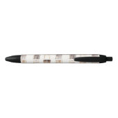 Stylo Noir Rayures écossaises marron crème (Dos)
