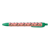 Stylo Noir Rayures et graines de pastèque Fruit Vert Rose (Bas)