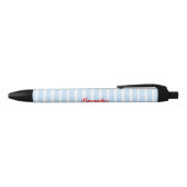 Stylo Noir Rayures fines bleu clair (Haut)
