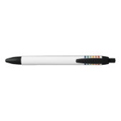 Stylo Noir Rayures minimalistes monogrammées rétro (Dos)