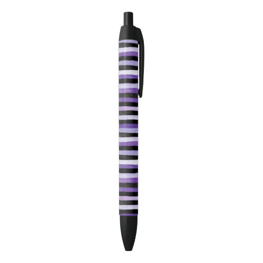 Stylo Noir Rayures Noir Violet (Bas (Vertical))