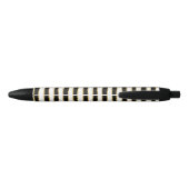 Stylo Noir Rayures noires d'or blanc (Dos)