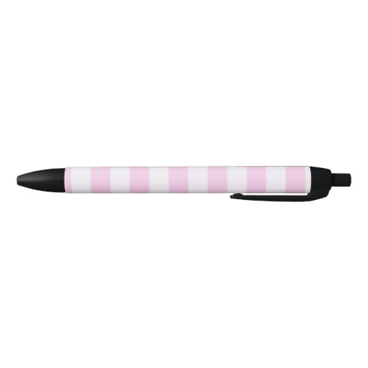 Stylo Noir Rayures Pastel - Rose (Bas)