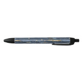 Stylo Noir Rayures Points Or Bleu (Bas)