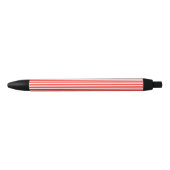 Stylo Noir Rayures rouges et blanches de cirque de cabane (Devant)