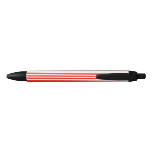 Stylo Noir Rayures rouges et blanches de cirque de cabane
