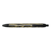 Stylo Noir Rayures scintillantes de zèbre de noir d'or (Dos)