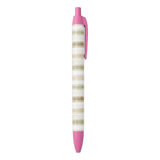 Stylo Noir Rayures vert brun crème (Bas (Vertical))