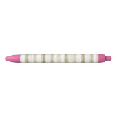 Stylo Noir Rayures vert brun crème (Devant)