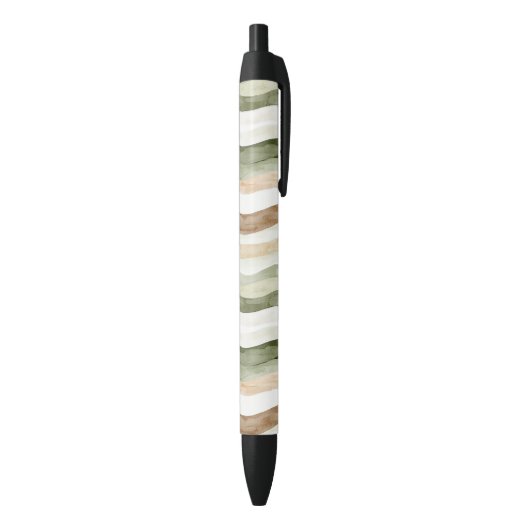 Stylo Noir Rayures Vert Crème Beige Marron (Bas (Vertical))