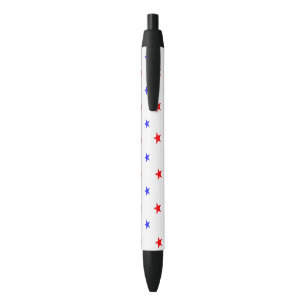 Stylo Noir Red and Blue Stars - Starry Sky Motif
