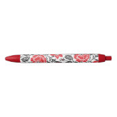 Stylo Noir Red & Black Rose cross-stitch Russian Pattern (Devant)