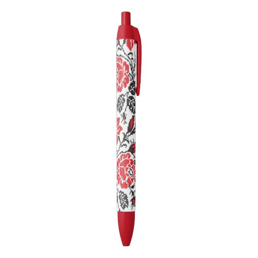 Stylo Noir Red & Black Rose cross-stitch Russian Pattern (Bas (Vertical))