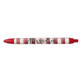 Stylo Noir Red Burgundy Cream Stripes Christmas (Devant)